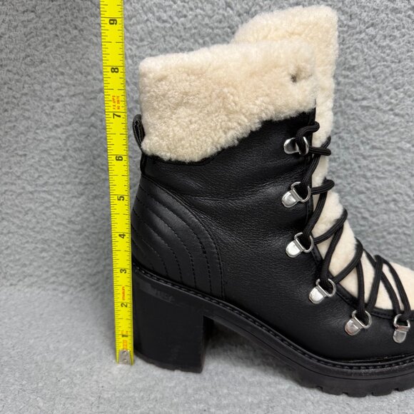 Marc Fisher Boots Womens 6.5 Shoes Black Daven Shearling Hiker Ankle Booties - Picture 12 of 12